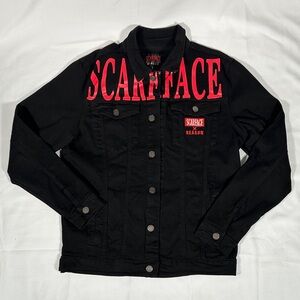 Reason Black Jacket with Red Scarface Design